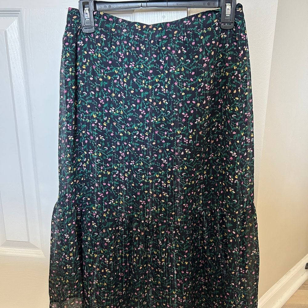 Banana Republic Green Midi A-Line Skirt for Work